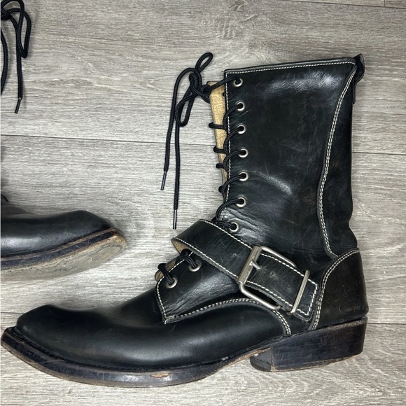 JOHN FLUEVOG EARL OF WARWICKS COVENTRY Lace-Up LEATHER BOOTS Men 9, W 11.5 RARE main image 10